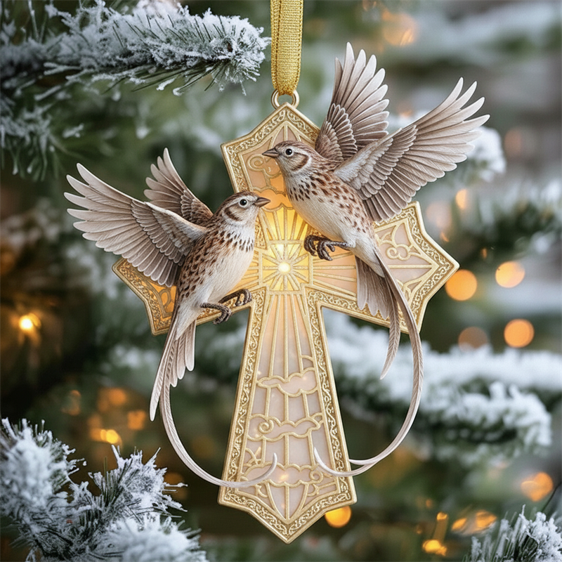Birdsong and the Light of Faith: Exquisite Cross Ornament Collection