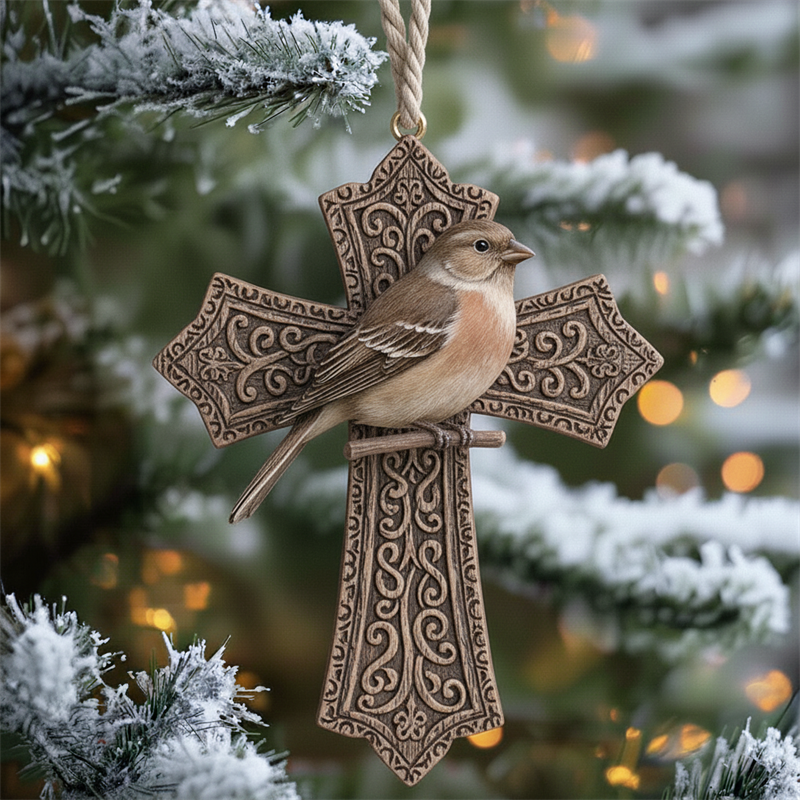 Birdsong and the Light of Faith: Exquisite Cross Ornament Collection