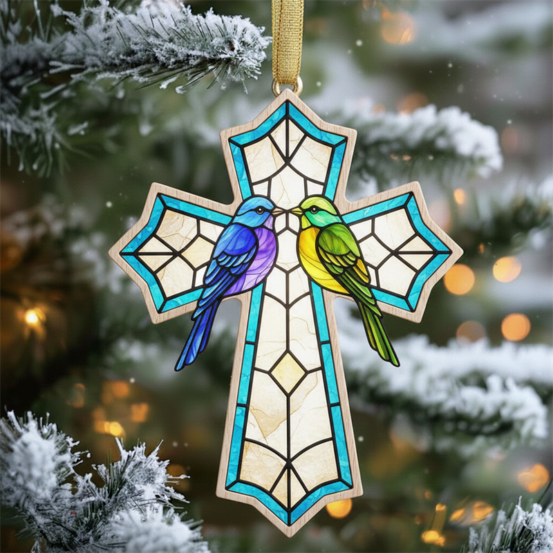 Birdsong and the Light of Faith: Exquisite Cross Ornament Collection