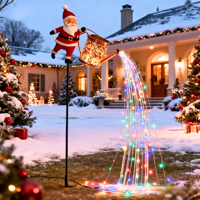 🎄 Christmas Flash Sale 🎅 49% OFF ✨Solar-Powered Santa Claus Garden Stake Kettle Light🌟