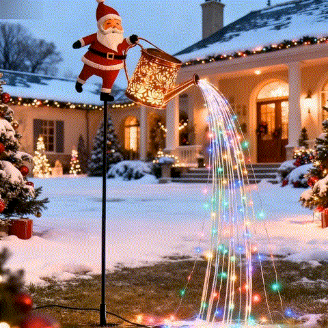 🎄 Christmas Flash Sale 🎅 49% OFF ✨Solar-Powered Santa Claus Garden Stake Kettle Light🌟