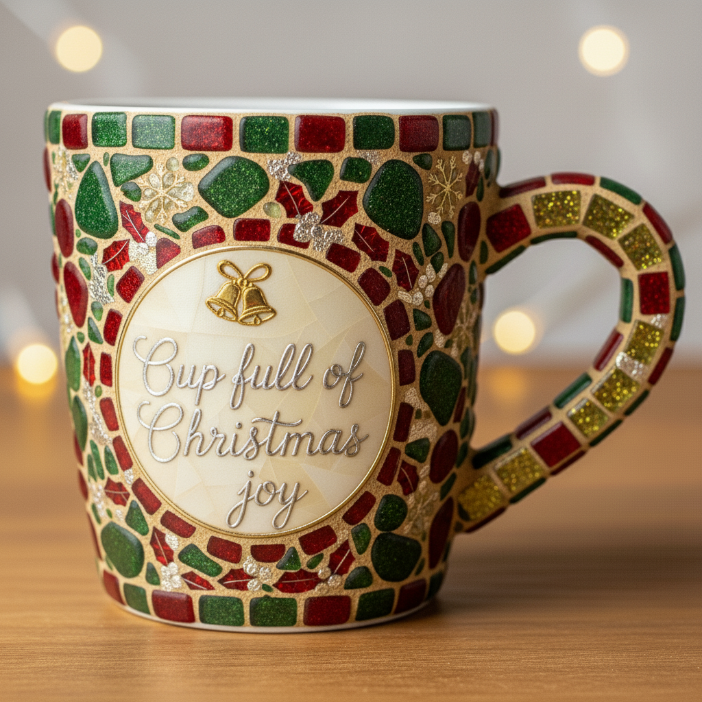 💖Seaglass Cup Full Of Christmas Joy