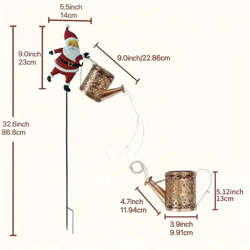 🎄 Christmas Flash Sale 🎅 49% OFF ✨Solar-Powered Santa Claus Garden Stake Kettle Light🌟