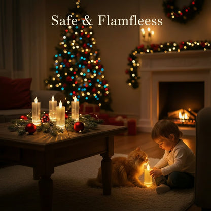 🕯️LED Crystal Candle Lights（4pcs in 1 set）🎄Transform your home into a cozy Christmas holiday wonderland✨