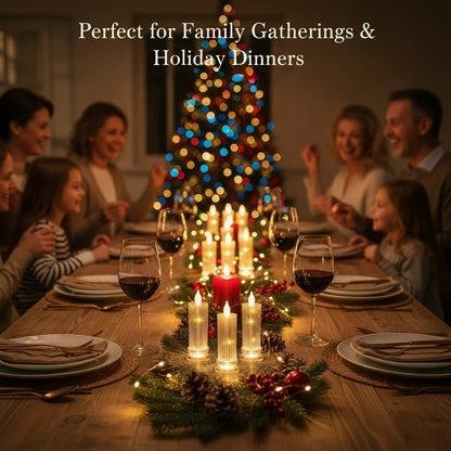 🕯️LED Crystal Candle Lights（4pcs in 1 set）🎄Transform your home into a cozy Christmas holiday wonderland✨