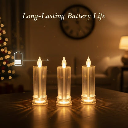 🕯️LED Crystal Candle Lights（4pcs in 1 set）🎄Transform your home into a cozy Christmas holiday wonderland✨