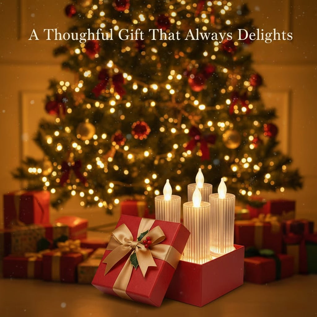 🕯️LED Crystal Candle Lights（4pcs in 1 set）🎄Transform your home into a cozy Christmas holiday wonderland✨