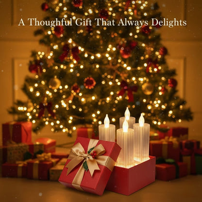 🕯️LED Crystal Candle Lights（4pcs in 1 set）🎄Transform your home into a cozy Christmas holiday wonderland✨