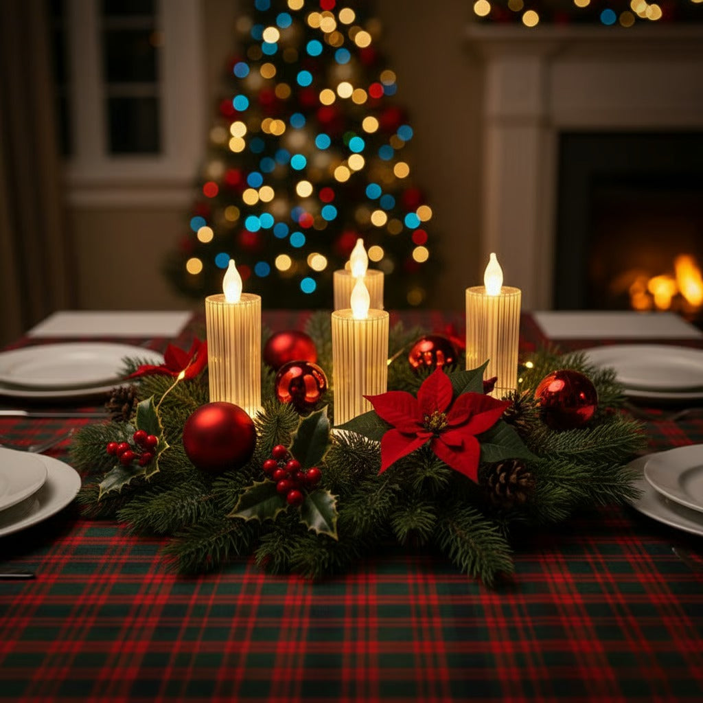 🕯️LED Crystal Candle Lights（4pcs in 1 set）🎄Transform your home into a cozy Christmas holiday wonderland✨